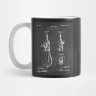 Light Bulb Patent - Designer Industrial Design Art - Black Chalkboard Mug